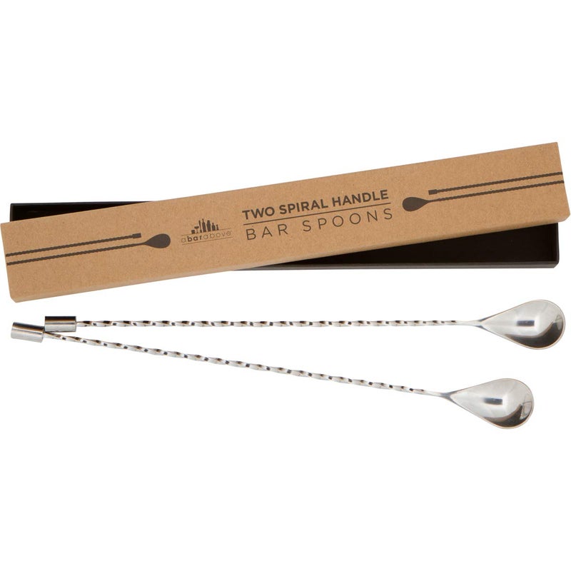 A Bar Above Bar Spoon Set, Spiral Handle, Stainless Steel Mixing Spoons for Cocktail Mixer Set, to Stir and Layer, Basic Professional or Home Bars Accessories (Stainless Steel, Spiral) - Image 1